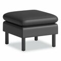 The Hon Co Ottoman, Single Seat, 24inx23inx17-3/4in, Black Poly/Metal Legs OTTOMAN, LOUNGE, FABRIC, BLK VP3LOTTBLK